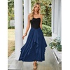 image:imageScarlet Darkness Long Skirts for Women Ruffled Flowy Renaissance Maxi SkirtNavy Blue