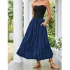 image:imageScarlet Darkness Long Skirts for Women Ruffled Flowy Renaissance Maxi SkirtNavy Blue