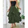 image:imageScarlet Darkness Long Skirts for Women Ruffled Flowy Renaissance Maxi SkirtOlive Green