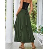 image:imageScarlet Darkness Long Skirts for Women Ruffled Flowy Renaissance Maxi SkirtOlive Green