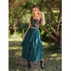 image:imageScarlet Darkness Long Skirts for Women Ruffled Flowy Renaissance Maxi SkirtPeacock Blue