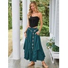 image:imageScarlet Darkness Long Skirts for Women Ruffled Flowy Renaissance Maxi SkirtPeacock Blue
