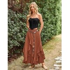 image:imageScarlet Darkness Long Skirts for Women Ruffled Flowy Renaissance Maxi SkirtRust