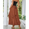 image:imageScarlet Darkness Long Skirts for Women Ruffled Flowy Renaissance Maxi SkirtRust