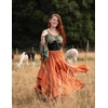 image:imageScarlet Darkness Long Skirts for Women Ruffled Flowy Renaissance Maxi SkirtRust