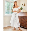 image:imageScarlet Darkness Long Skirts for Women Ruffled Flowy Renaissance Maxi SkirtWhite