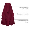 image:imageScarlet Darkness Long Skirts for Women Ruffled Flowy Renaissance Maxi SkirtWine