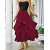 image:imageScarlet Darkness Long Skirts for Women Ruffled Flowy Renaissance Maxi SkirtWine