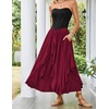 image:imageScarlet Darkness Long Skirts for Women Ruffled Flowy Renaissance Maxi SkirtWine