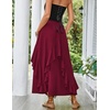 image:imageScarlet Darkness Long Skirts for Women Ruffled Flowy Renaissance Maxi SkirtWine