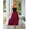 image:imageScarlet Darkness Long Skirts for Women Ruffled Flowy Renaissance Maxi SkirtWine