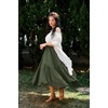 image:imageScarlet Darkness Maxi Skirts for Women Flowy Boho Renaissance SkirtArmy Green