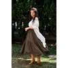 image:imageScarlet Darkness Maxi Skirts for Women Flowy Boho Renaissance SkirtDark Brown