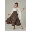 image:imageScarlet Darkness Maxi Skirts for Women Flowy Boho Renaissance SkirtDark Brown