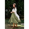 image:imageScarlet Darkness Maxi Skirts for Women Flowy Boho Renaissance SkirtGrey Green