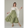 image:imageScarlet Darkness Maxi Skirts for Women Flowy Boho Renaissance SkirtGrey Green