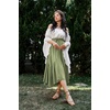 image:imageScarlet Darkness Maxi Skirts for Women Flowy Boho Renaissance SkirtLight Olive Green