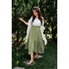 image:imageScarlet Darkness Maxi Skirts for Women Flowy Boho Renaissance SkirtLight Olive Green