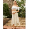 image:imageScarlet Darkness Maxi Skirts for Women Flowy Boho Renaissance SkirtOyster White