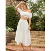 image:imageScarlet Darkness Maxi Skirts for Women Flowy Boho Renaissance SkirtWhite