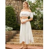 image:imageScarlet Darkness Maxi Skirts for Women Flowy Boho Renaissance SkirtWhite