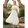 image:imageScarlet Darkness Maxi Skirts for Women Flowy Boho Renaissance SkirtWhite