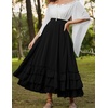 image:imageScarlet Darkness Maxi Skirts for Women Renaissance Long Flowy Tiered SkirtBlack
