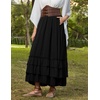 image:imageScarlet Darkness Maxi Skirts for Women Renaissance Long Flowy Tiered SkirtBlack