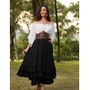 image:imageScarlet Darkness Maxi Skirts for Women Renaissance Long Flowy Tiered SkirtBlack