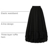 image:imageScarlet Darkness Maxi Skirts for Women Renaissance Long Flowy Tiered SkirtBlack