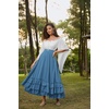 image:imageScarlet Darkness Maxi Skirts for Women Renaissance Long Flowy Tiered SkirtBlue Gray