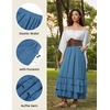 image:imageScarlet Darkness Maxi Skirts for Women Renaissance Long Flowy Tiered SkirtBlue Gray