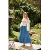 image:imageScarlet Darkness Maxi Skirts for Women Renaissance Long Flowy Tiered SkirtBlue Gray