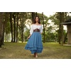 image:imageScarlet Darkness Maxi Skirts for Women Renaissance Long Flowy Tiered SkirtBlue Gray