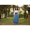 image:imageScarlet Darkness Maxi Skirts for Women Renaissance Long Flowy Tiered SkirtBlue Gray