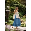 image:imageScarlet Darkness Maxi Skirts for Women Renaissance Long Flowy Tiered SkirtBlue Gray