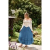image:imageScarlet Darkness Maxi Skirts for Women Renaissance Long Flowy Tiered SkirtBlue Gray