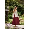 image:imageScarlet Darkness Maxi Skirts for Women Renaissance Long Flowy Tiered SkirtDeep Red