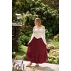 image:imageScarlet Darkness Maxi Skirts for Women Renaissance Long Flowy Tiered SkirtDeep Red