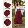 image:imageScarlet Darkness Maxi Skirts for Women Renaissance Long Flowy Tiered SkirtDeep Red