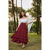 image:imageScarlet Darkness Maxi Skirts for Women Renaissance Long Flowy Tiered SkirtDeep Red