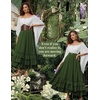 image:imageScarlet Darkness Maxi Skirts for Women Renaissance Long Flowy Tiered SkirtGreen