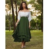 image:imageScarlet Darkness Maxi Skirts for Women Renaissance Long Flowy Tiered SkirtGreen