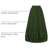 image:imageScarlet Darkness Maxi Skirts for Women Renaissance Long Flowy Tiered SkirtGreen