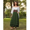 image:imageScarlet Darkness Maxi Skirts for Women Renaissance Long Flowy Tiered SkirtGreen