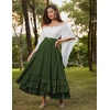 image:imageScarlet Darkness Maxi Skirts for Women Renaissance Long Flowy Tiered SkirtGreen