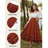 image:imageScarlet Darkness Maxi Skirts for Women Renaissance Long Flowy Tiered SkirtOrange Red