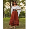 image:imageScarlet Darkness Maxi Skirts for Women Renaissance Long Flowy Tiered SkirtOrange Red