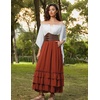 image:imageScarlet Darkness Maxi Skirts for Women Renaissance Long Flowy Tiered SkirtOrange Red