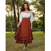 image:imageScarlet Darkness Maxi Skirts for Women Renaissance Long Flowy Tiered SkirtOrange Red